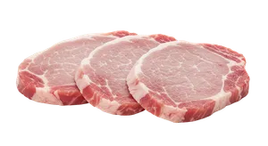 Drei Scheiben Schweinefleisch